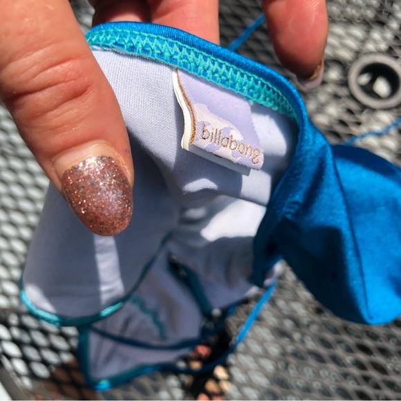 Billabong Glittery Blue Cut Out One Piece size L - Picture 6 of 10